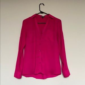 Express bright pink button up